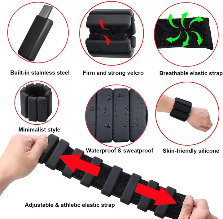 Adjustable Wrist Weights Shackles for Fast reflexes workouts improvement & Heightmaxxing